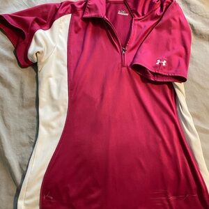 Under Armour Red and White Athletic Shirt